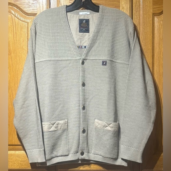 Green Coast Beige Wool Cardigan Sweater Men’s Large 48 Made in Italy EUC - Picture 1 of 7